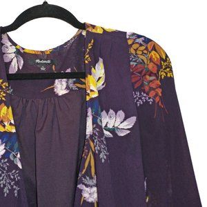 Madewell Dark Purple Floral Blouse